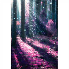 Lade das Bild in den Galerie-Viewer, Leinwandbild Zauberwald Violett Hochformat