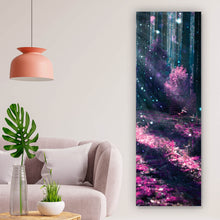 Lade das Bild in den Galerie-Viewer, Leinwandbild Zauberwald Violett Panorama Hoch