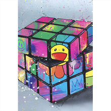 Lade das Bild in den Galerie-Viewer, Leinwandbild Zauberwürfel Pop Art No.1 Hochformat