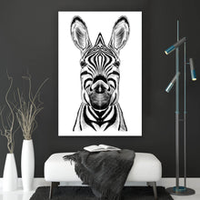 Lade das Bild in den Galerie-Viewer, Aluminiumbild Zebra im Zeichenstil Hochformat