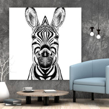 Lade das Bild in den Galerie-Viewer, Acrylglasbild Zebra im Zeichenstil Quadrat