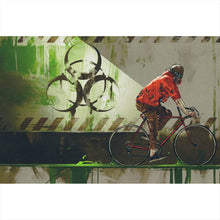 Lade das Bild in den Galerie-Viewer, Poster Zombie auf Fahrrad Querformat