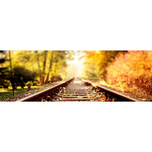 Lade das Bild in den Galerie-Viewer, Poster Zugschiene zwischen Frühling und Herbst Panorama