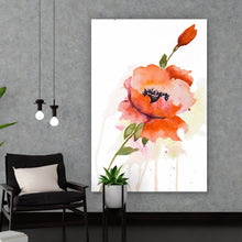 Lade das Bild in den Galerie-Viewer, Acrylglasbild Mohnblume Aquarell Hochformat