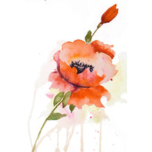 Lade das Bild in den Galerie-Viewer, Spannrahmenbild Mohnblume Aquarell Hochformat