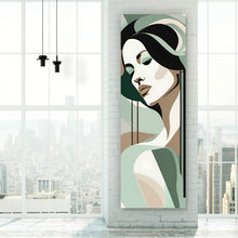 Lade das Bild in den Galerie-Viewer, Aluminiumbild gebürstet Abstrakt geformte Frau No.2 Panorama Hoch

