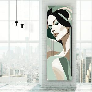 Aluminiumbild gebürstet Abstrakt geformte Frau No.2 Panorama Hoch