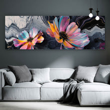 Lade das Bild in den Galerie-Viewer, Poster Abstrakte bunte Blumen Fluid Art Panorama
