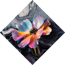 Lade das Bild in den Galerie-Viewer, Leinwandbild Abstrakte bunte Blumen Fluid Art Raute
