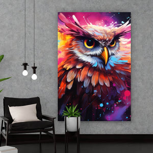 Poster Abstrakte dynamische Eule Hochformat