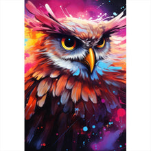 Lade das Bild in den Galerie-Viewer, Acrylglasbild Abstrakte dynamische Eule Hochformat
