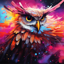 Lade das Bild in den Galerie-Viewer, Aluminiumbild Abstrakte dynamische Eule Quadrat
