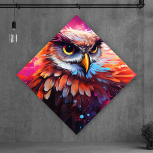 Poster Abstrakte dynamische Eule Raute