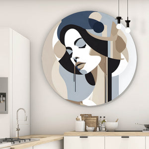 Aluminiumbild gebürstet Abstrakte elegante Frau Modern Kreis