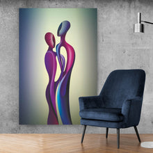 Lade das Bild in den Galerie-Viewer, Spannrahmenbild Abstrakte Liebesfiguren Hochformat
