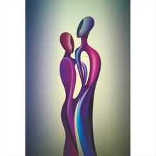 Lade das Bild in den Galerie-Viewer, Leinwandbild Abstrakte Liebesfiguren Hochformat
