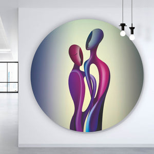 Aluminiumbild Abstrakte Liebesfiguren Kreis