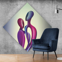 Lade das Bild in den Galerie-Viewer, Spannrahmenbild Abstrakte Liebesfiguren Raute
