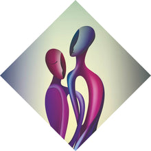 Lade das Bild in den Galerie-Viewer, Aluminiumbild Abstrakte Liebesfiguren Raute
