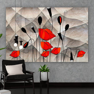 Acrylglasbild Abstrakte Mohnblumen Querformat