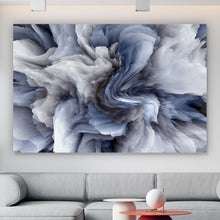 Lade das Bild in den Galerie-Viewer, Aluminiumbild Abstrakter Marmor Blau Querformat
