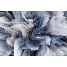 Lade das Bild in den Galerie-Viewer, Aluminiumbild gebürstet Abstrakter Marmor Blau Querformat
