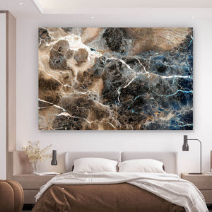 Aluminiumbild Abstrakter Marmor Braun Querformat