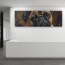 Lade das Bild in den Galerie-Viewer, Spannrahmenbild Abstrakter Mops mit Bierglas Panorama
