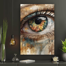 Lade das Bild in den Galerie-Viewer, Acrylglasbild Abstraktes buntes Auge Aquarell Stil Hochformat
