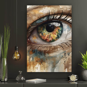 Acrylglasbild Abstraktes buntes Auge Aquarell Stil Hochformat