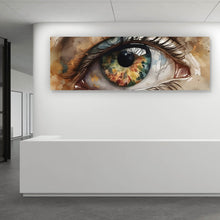 Lade das Bild in den Galerie-Viewer, Acrylglasbild Abstraktes buntes Auge Aquarell Stil Panorama
