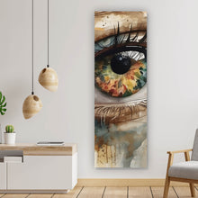 Lade das Bild in den Galerie-Viewer, Acrylglasbild Abstraktes buntes Auge Aquarell Stil Panorama Hoch
