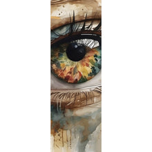 Lade das Bild in den Galerie-Viewer, Acrylglasbild Abstraktes buntes Auge Aquarell Stil Panorama Hoch
