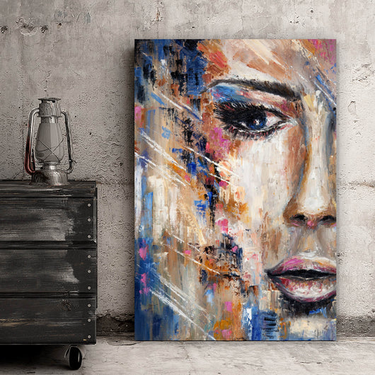 Aluminiumbild Abstraktes Frauengesicht No.1 Hochformat