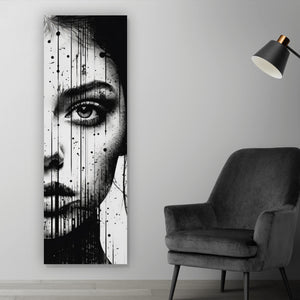 Poster Abstraktes Frauenporträt Panorama Hoch