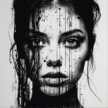 Lade das Bild in den Galerie-Viewer, Spannrahmenbild Abstraktes Frauenporträt Quadrat

