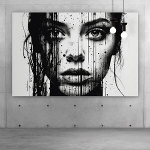 Acrylglasbild Abstraktes Frauenporträt Querformat