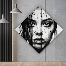 Lade das Bild in den Galerie-Viewer, Aluminiumbild Abstraktes Frauenporträt Raute

