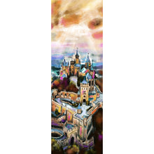 Lade das Bild in den Galerie-Viewer, Acrylglasbild Abstraktes Gemälde einer Burg Panorama Hoch

