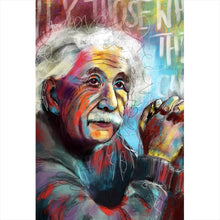 Lade das Bild in den Galerie-Viewer, Acrylglasbild Abstraktes Portrait Albert Einstein Hochformat
