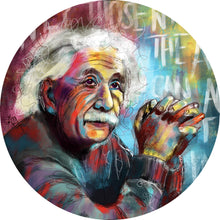 Lade das Bild in den Galerie-Viewer, Aluminiumbild gebürstet Abstraktes Portrait Albert Einstein Kreis
