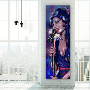 Aluminiumbild gebürstet Abstraktes Portrait Amy Winehouse Panorama Hoch