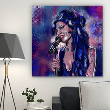 Lade das Bild in den Galerie-Viewer, Spannrahmenbild Abstraktes Portrait Amy Winehouse Quadrat
