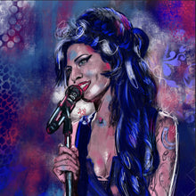 Lade das Bild in den Galerie-Viewer, Aluminiumbild Abstraktes Portrait Amy Winehouse Quadrat
