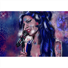Lade das Bild in den Galerie-Viewer, Poster Abstraktes Portrait Amy Winehouse Querformat
