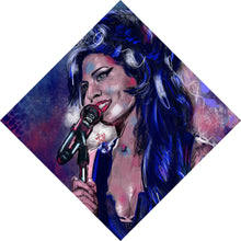 Lade das Bild in den Galerie-Viewer, Aluminiumbild Abstraktes Portrait Amy Winehouse Raute
