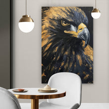 Lade das Bild in den Galerie-Viewer, Aluminiumbild Abstraktes Portrait eines Raubvogels Hochformat
