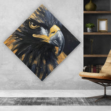 Lade das Bild in den Galerie-Viewer, Aluminiumbild Abstraktes Portrait eines Raubvogels Raute
