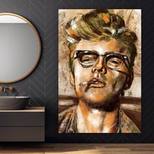 Lade das Bild in den Galerie-Viewer, Spannrahmenbild Abstraktes Portrait James Dean Hochformat
