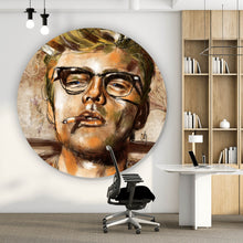 Lade das Bild in den Galerie-Viewer, Aluminiumbild Abstraktes Portrait James Dean Kreis
